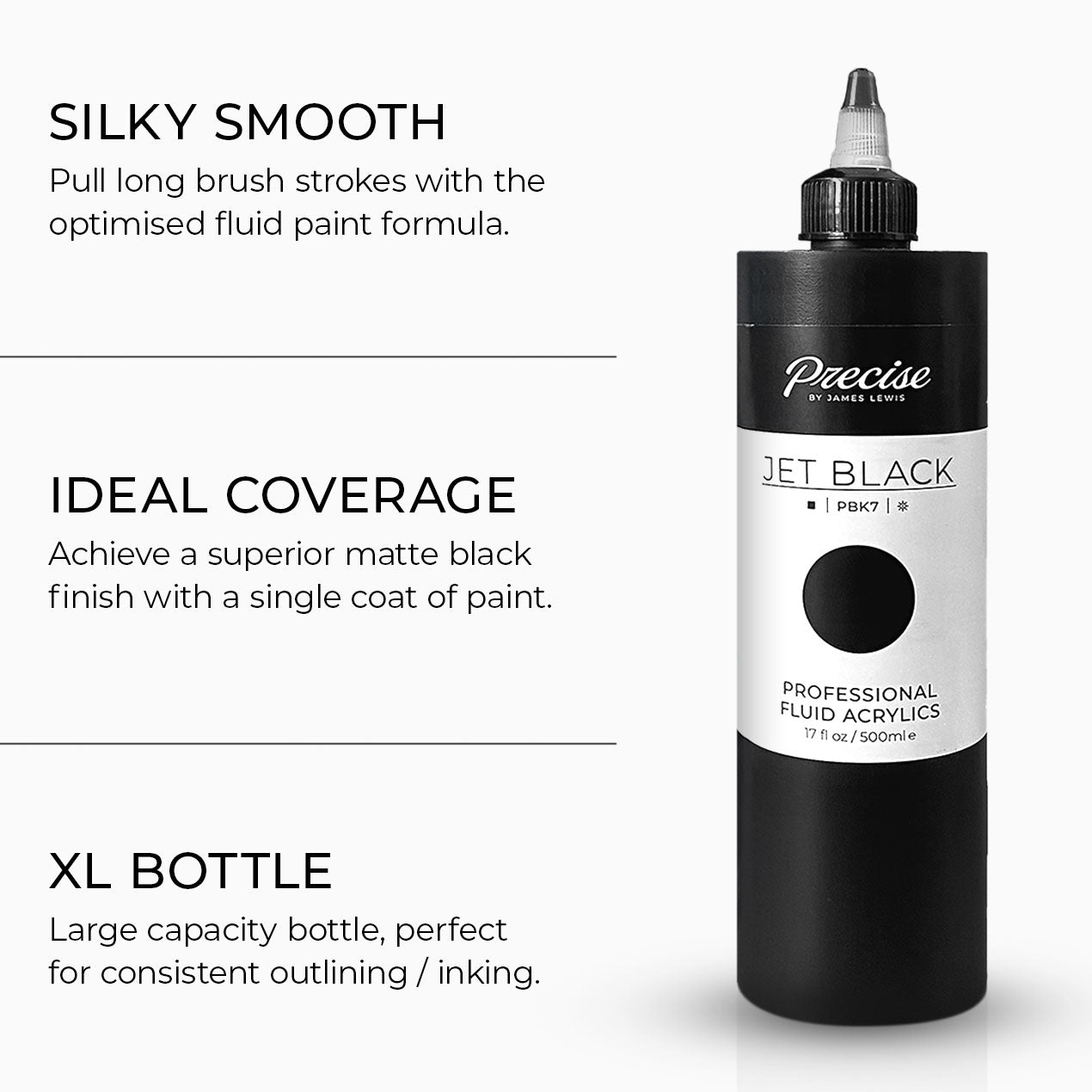 XL Black, Fluid Acrylic Paint