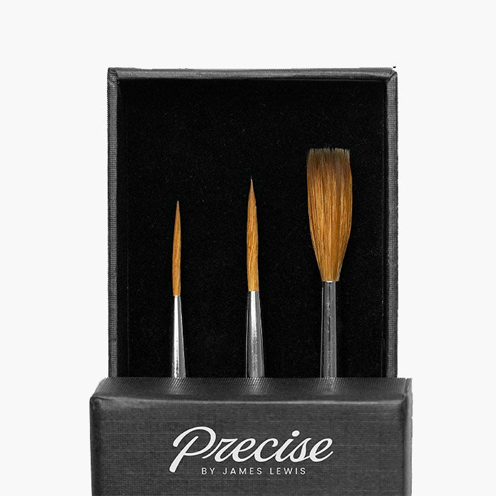 ARTEGRIA Detail Paint Brush Set - 5 Miniature Paint Brushes Size Round 3/0 000 - Fine Tips Ergonomic Handles for Small Scale Mod